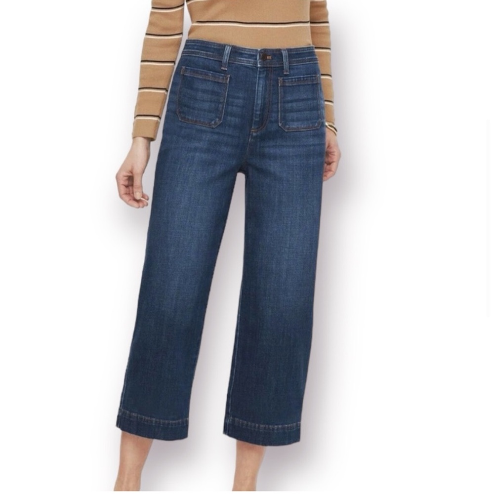 Talbots Dark Blue Wide Leg Crop Jeans